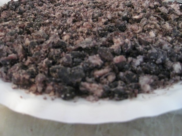 beans fork-mashed beans (but don't they look like oreo crumbs???)