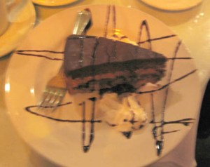my chocolate mousse cake (but it tasted a bit of coffee with not enough chocolate and mousse in my opinion)