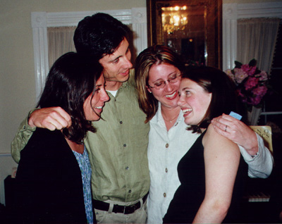 with siblings at high school graduation party in 2000 (I'm on the right)